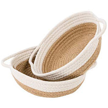Load image into Gallery viewer, Set of 2 Small Rope Baskets for Fruit Kitchen Desk Storage Bins 9.8 x 8.7 x 2.8 in 2 PCs