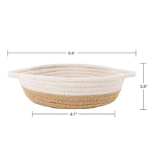 Load image into Gallery viewer, Set of 2 Small Rope Baskets for Fruit Kitchen Desk Storage Bins 9.8 x 8.7 x 2.8 in Woven Basket