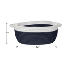 Load image into Gallery viewer, Small Cute Navy Blue Rope Shelf  Basket for Desk Table Storage Bin 12 x 8 x 5 in Timeyard
