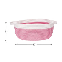 Load image into Gallery viewer, Small Cute Pink Rope Shelf  Basket for Desk Table Storage Bin 12 x 8 x 5 in Timeyard