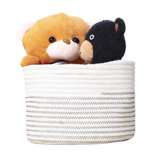 Load image into Gallery viewer, Small Woven Storage Bins for Keys Rings Organizer Cotton Rope Desk Basket 9.4 x 7.1 in