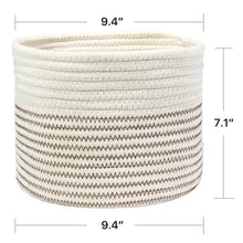 Load image into Gallery viewer, Small Woven Storage Bins for Keys Rings Organizer Cotton Rope Desk Basket 9.4 x 7.1 in