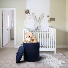 Load image into Gallery viewer, Storage Baskets with Lid Large Woven Rope Nursery Bins for Laundry Room Navy Blue 17.7&quot; x 15.75&quot; for kids room storage