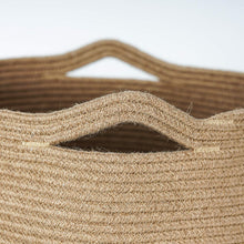 Load image into Gallery viewer, Tall Laundry Hamper Woven Jute Rope Basket Handle Details