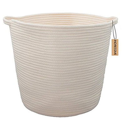 Cream Laundry Basket for Bedroom Storage