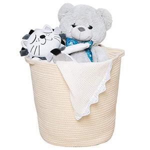 Cream Laundry Basket for Bedroom Storage