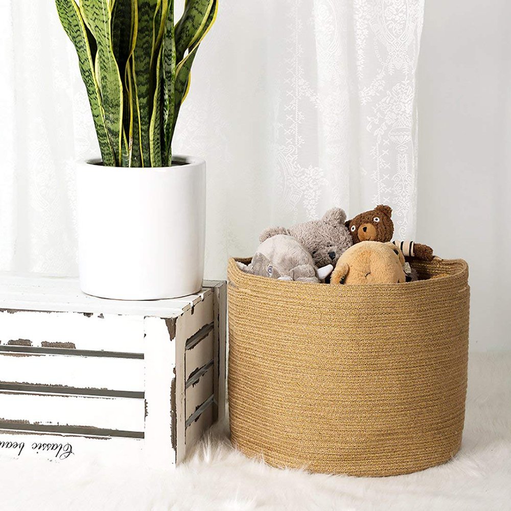 Large Jute Basket for Indoor Planter Baby Nursery Bin