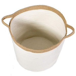 Large Storage Baskets with Handles Cotton Jute Rope Baby Nursery Bin