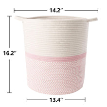 Load image into Gallery viewer, Timeyard Pink Basket for Kids Large Laundry Hampers Nursery Bins standard size