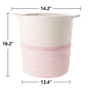 Timeyard Pink Basket for Kids Large Laundry Hampers Nursery Bins standard size