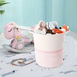 Timeyard Pink Basket for Kids Large Laundry Hampers Nursery Bins for living room storage