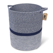 Load image into Gallery viewer, Timeyard Woven Clothes Basket Large Soft Cotton Storage Laundry Hamper Navy Blue