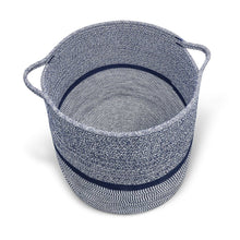 Load image into Gallery viewer, Timeyard Woven Clothes Basket Large Soft Cotton Storage Laundry Hamper Navy Blue bottom