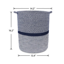 Load image into Gallery viewer, Timeyard Woven Clothes Basket Large Soft Cotton Storage Laundry Hamper Navy Blue large size