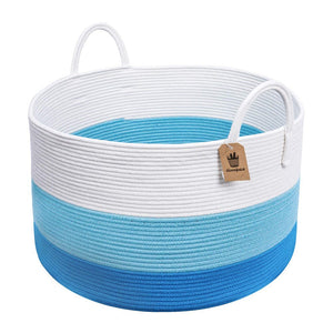 XXXL Decorative Storage Bins Blue Basket  Toy Basket for Baby Nursery Room