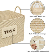 Load image into Gallery viewer, Toy Basket Cotton Woven Rope Basket for Playroom