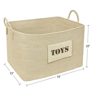 Toy Basket Cotton Woven Rope Basket for Playroom