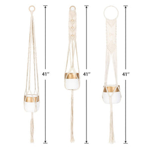 3 Pcs Vintage Macrame Plant Hanger For Indoor Flower Pots Size