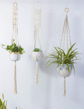 Load image into Gallery viewer, 3 Pcs Vintage Macrame Plant Hanger For Indoor Flower Pots Wall Decor