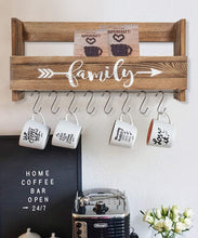Load image into Gallery viewer, Wall Shelf With Hooks Rustic Wood Kitchen Rack Kitchen