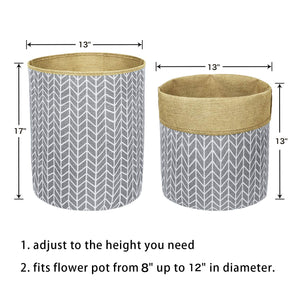 Plant Basket Indoor Planter Up to 12 Inch Flower Pot Grey Size
