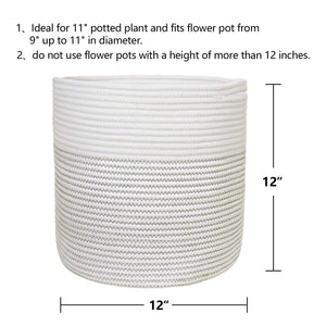 Cotton Rope Plant Basket Storage Basket For Bedroom Size