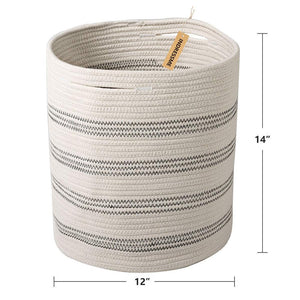 Baby Laundry Basket Woven Clothes Hampers Stripe Tall Basket for Kids Room 12" x 14" large standard size