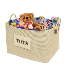 Load image into Gallery viewer, XXL Toy Storage Basket for Baby Girl Boys Playroom Organizer Rectangular Cotton Rope Basket