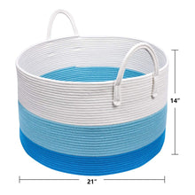 Load image into Gallery viewer, XXXL Decorative Storage Bins Blue Basket  Toy Basket for Baby Nursery Room