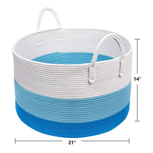 XXXL Decorative Storage Bins Blue Basket  Toy Basket for Baby Nursery Room