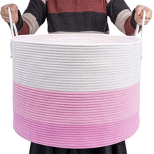 Load image into Gallery viewer, How big the basket it XXXL Pin Storage Boxes Woven Rope Basket for Plush Stuffed Animals Baby Nursery