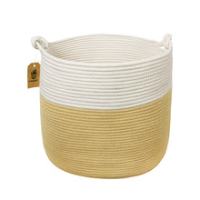 Load image into Gallery viewer, Yellow Woven Nursery Bins Baskets with handle for Blanket Throw Pillows Magazine Storage