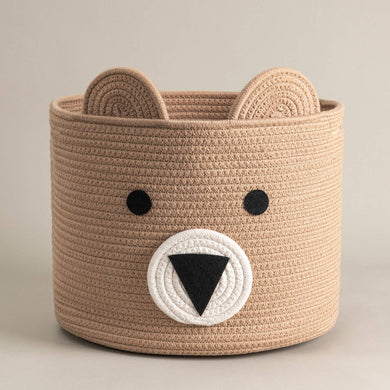 Bear Basket Toy Storage Bin for Kids