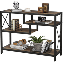 Load image into Gallery viewer, ZENPHN Console Table, 4 Tier Console Sofa Table, 39.4&quot; Industrial Entryway Table, Hallway, Rustic Oak
