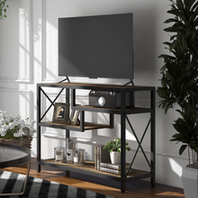 Load image into Gallery viewer, ZENPHN Console Table, 4 Tier Console Sofa Table, 39.4&quot; Industrial Entryway Table, Hallway, Rustic Oak