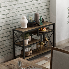 Load image into Gallery viewer, ZENPHN Console Table, 4 Tier Console Sofa Table, 39.4&quot; Industrial Entryway Table, Hallway, Rustic Oak