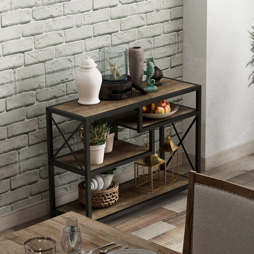 ZENPHN Console Table, 4 Tier Console Sofa Table, 39.4