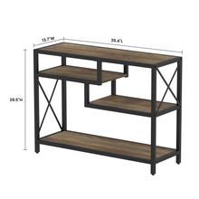 Load image into Gallery viewer, ZENPHN Console Table, 4 Tier Console Sofa Table, 39.4&quot; Industrial Entryway Table, Hallway, Rustic Oak