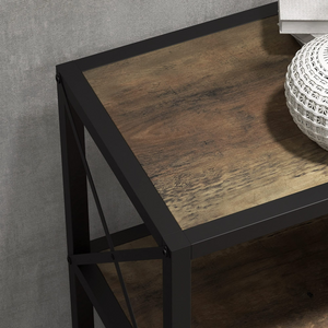 ZENPHN Console Table, 4 Tier Console Sofa Table, 39.4" Industrial Entryway Table, Hallway, Rustic Oak