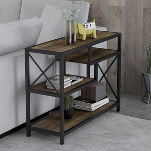 ZENPHN Console Table, 4 Tier Console Sofa Table, 39.4" Industrial Entryway Table, Hallway, Rustic Oak