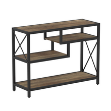 Load image into Gallery viewer, ZENPHN Console Table, 4 Tier Console Sofa Table, 39.4&quot; Industrial Entryway Table, Hallway, Rustic Oak