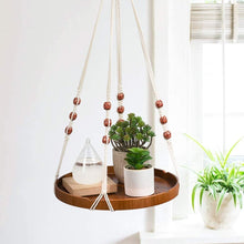 Load image into Gallery viewer, Boho Decorative Flower Pot Holder Macrame Plant Shelf with One Hook